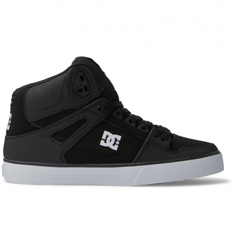 Basket DC Pure High-Top Shoes Noir Noir Blanche Homme | GUZ-0577596