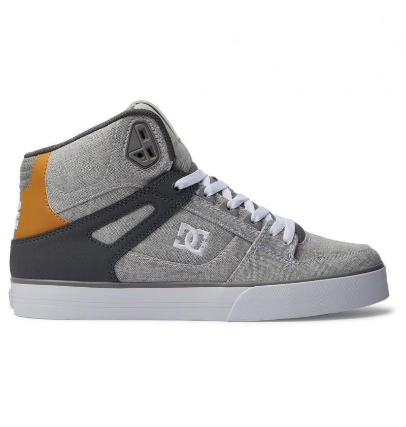 Basket DC Pure High-Top Shoes Grise Grise Blanche Homme | OMV-5727158