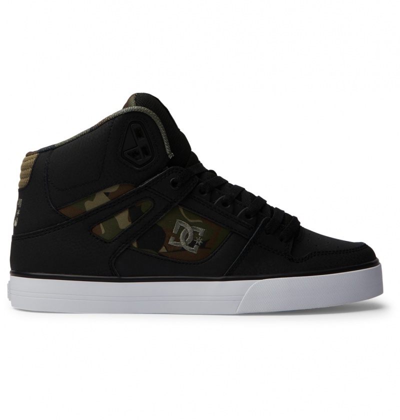 Basket DC Pure High-Top Shoes Noir Noir Vert Homme | GFK-5695887