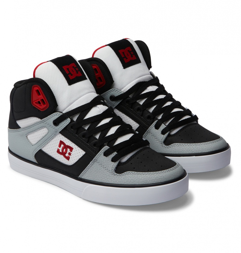 Basket DC Pure High-Top Shoes Noir Grise Rouge Homme | IJY-5588804