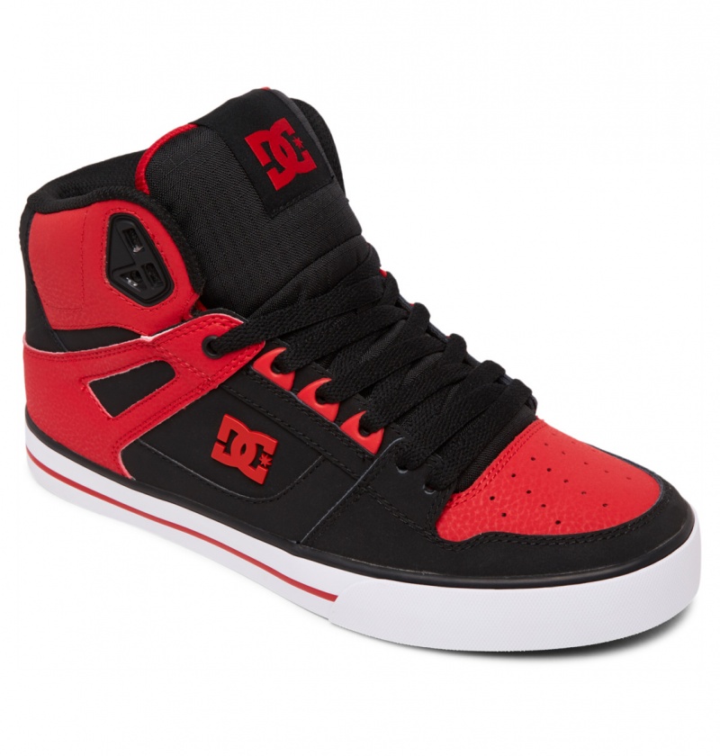 Basket DC Pure High-Top Shoes Rouge Blanche Noir Homme | PUV-6801524