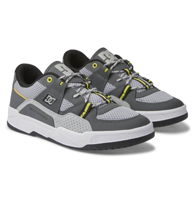 Basket DC Construct Shoes Blanche Grise Jaune Homme | PHK-0529684