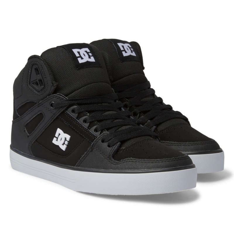 Basket DC Pure High-Top Shoes Noir Noir Blanche Homme | GUZ-0577596