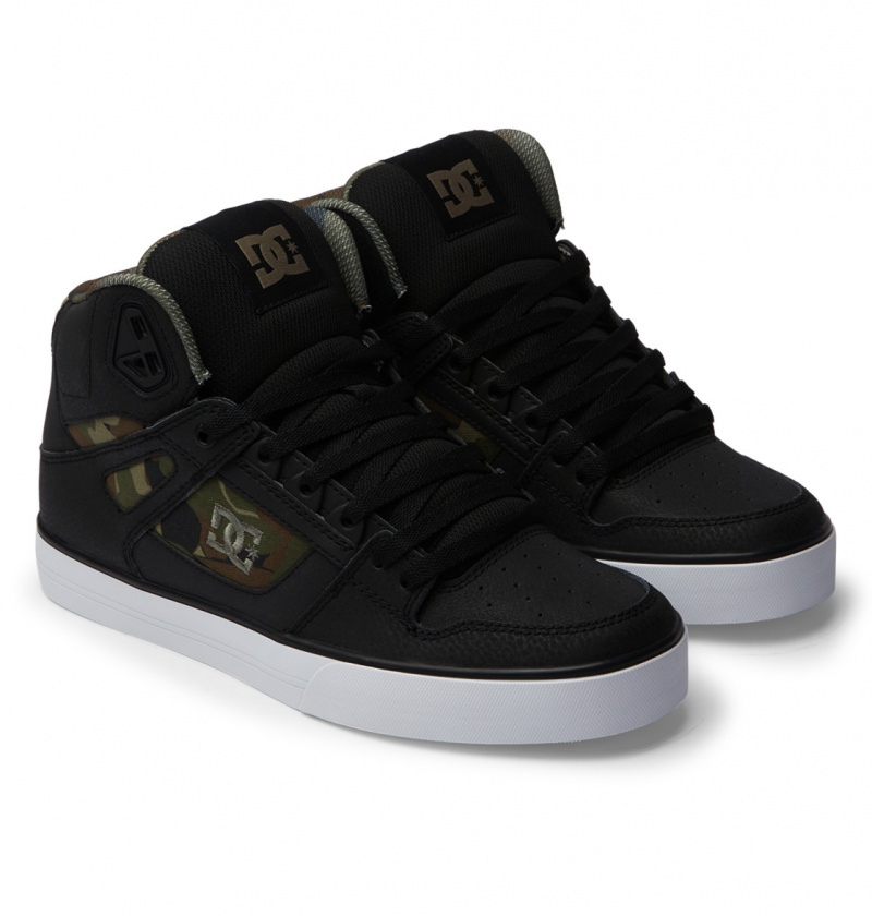 Basket DC Pure High-Top Shoes Noir Noir Vert Homme | GFK-5695887