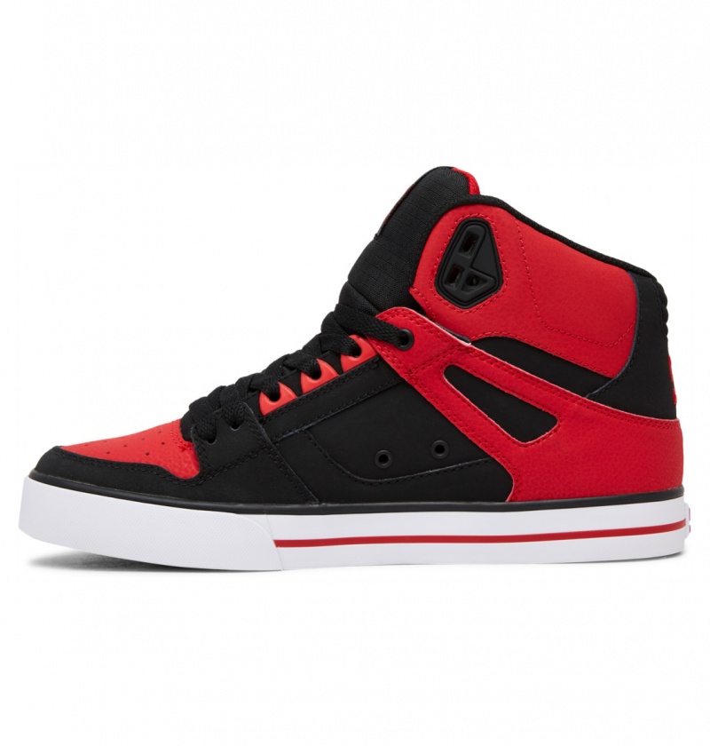 Basket DC Pure High-Top Shoes Rouge Blanche Noir Homme | PUV-6801524