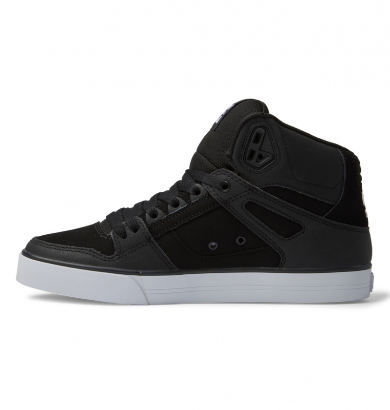 Basket DC Pure High-Top Shoes Noir Noir Blanche Homme | GUZ-0577596