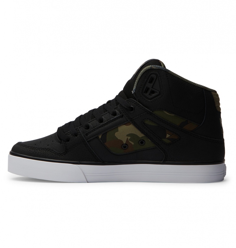 Basket DC Pure High-Top Shoes Noir Noir Vert Homme | GFK-5695887