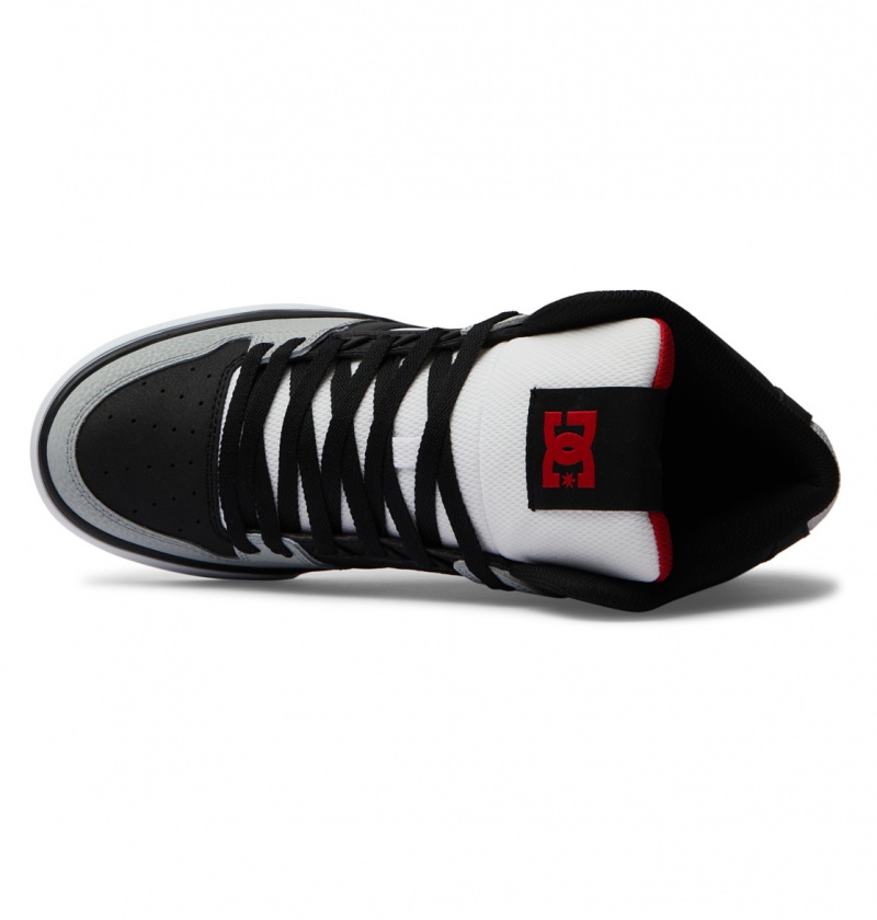 Basket DC Pure High-Top Shoes Noir Grise Rouge Homme | IJY-5588804