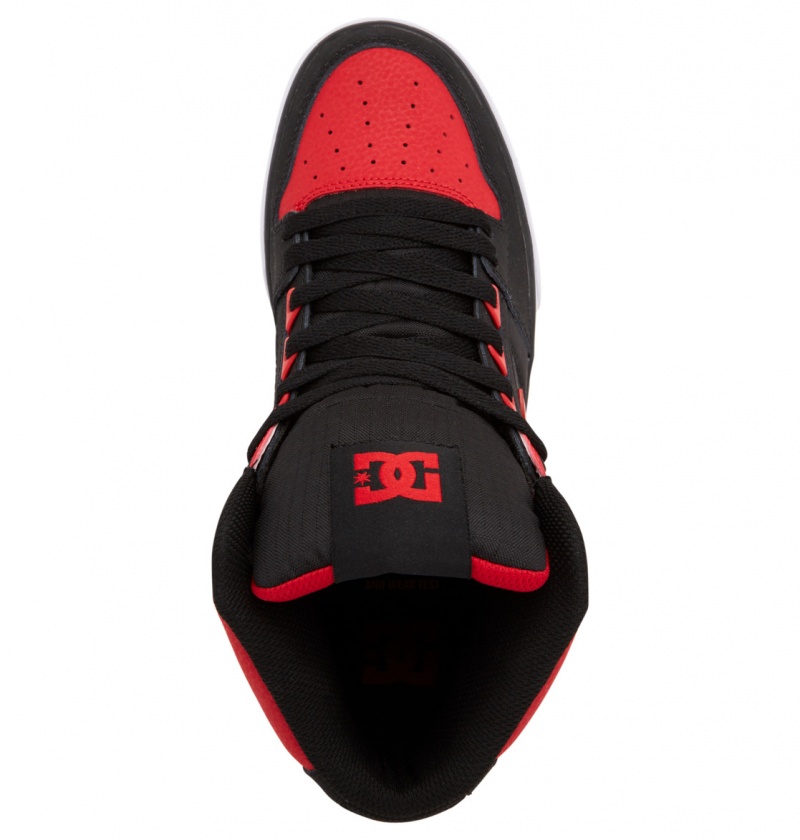 Basket DC Pure High-Top Shoes Rouge Blanche Noir Homme | PUV-6801524