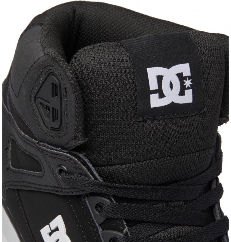 Basket DC Pure High-Top Shoes Noir Noir Blanche Homme | GUZ-0577596