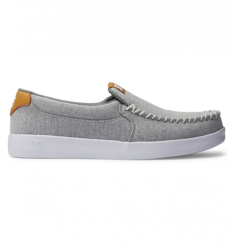 Basket DC Villain Slip-On Shoes Blanche Blanche Grise Homme | VUR-9663740