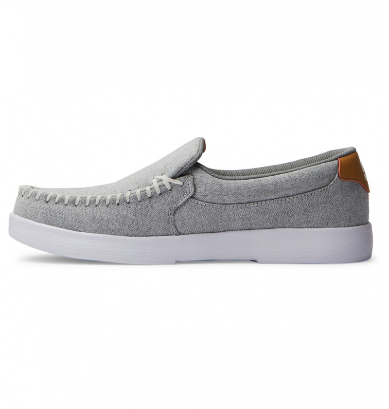 Basket DC Villain Slip-On Shoes Blanche Blanche Grise Homme | VUR-9663740