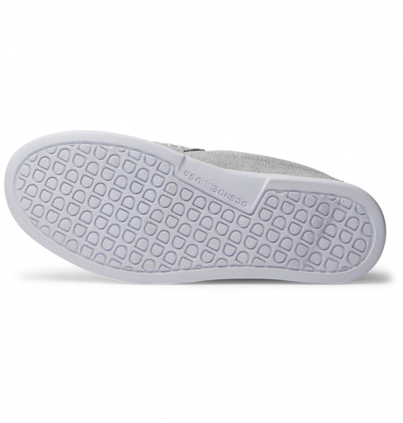 Basket DC Villain Slip-On Shoes Blanche Blanche Grise Homme | VUR-9663740