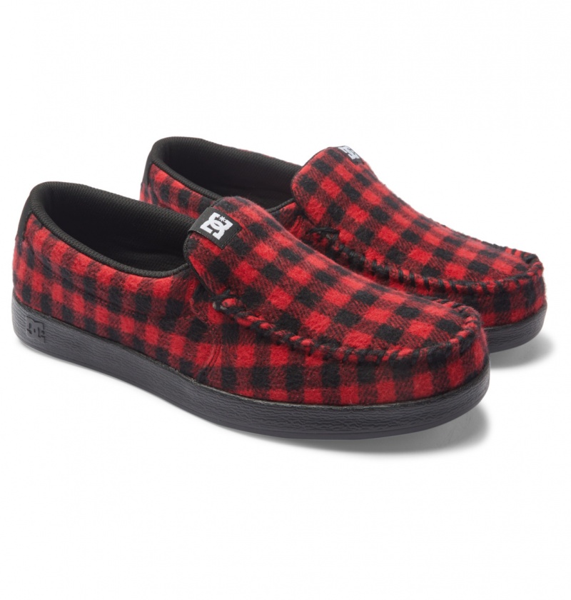 Basket DC Villain Slip-On Shoes Noir Rouge Homme | WTR-0875860