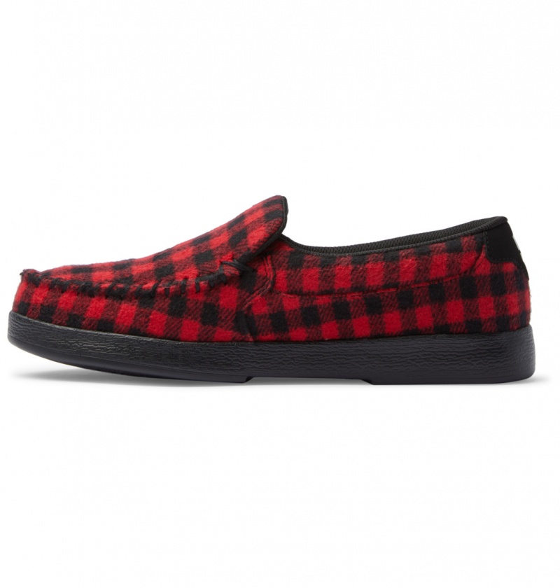 Basket DC Villain Slip-On Shoes Noir Rouge Homme | WTR-0875860