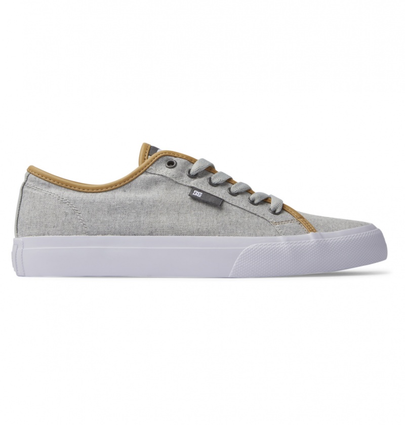 Basket DC Manual Textile Shoes Grise Grise Clair Homme | WQQ-0797327