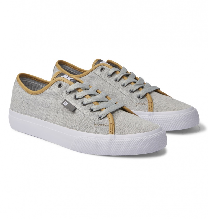 Basket DC Manual Textile Shoes Grise Grise Clair Homme | WQQ-0797327