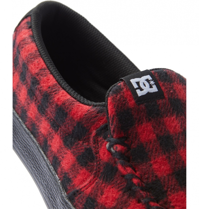 Basket DC Villain Slip-On Shoes Noir Rouge Homme | WTR-0875860