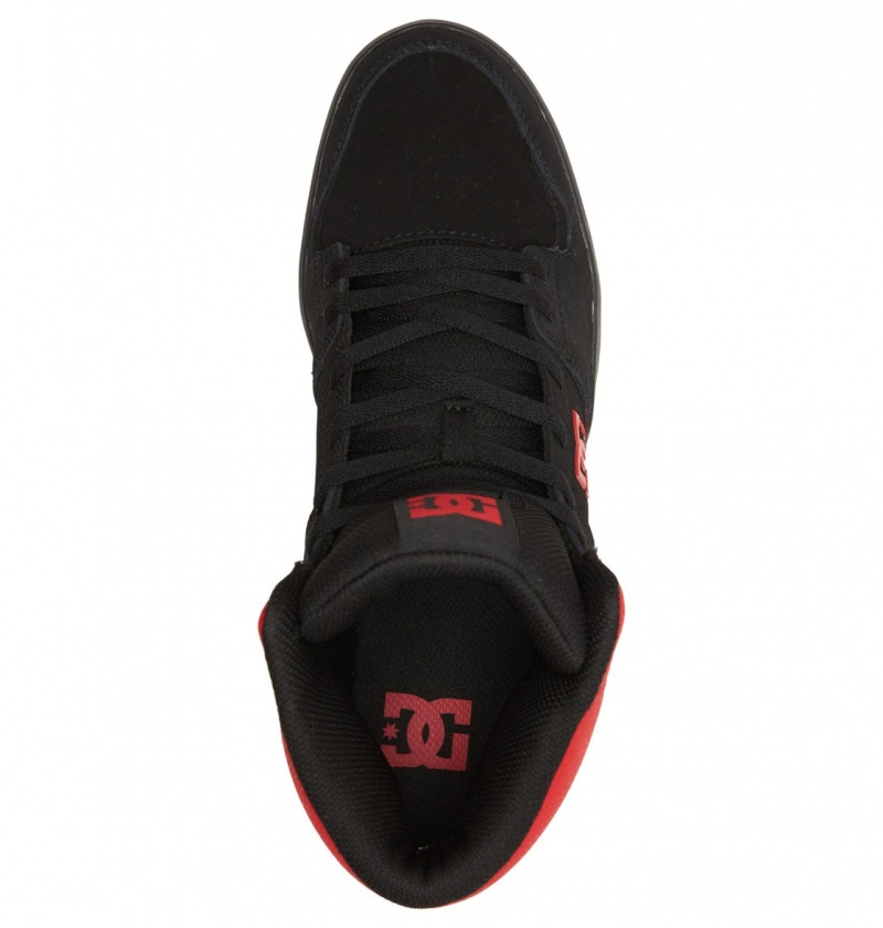 Basket DC DC Cure High-Top Shoes Noir Noir Rouge Homme | BQO-4307781