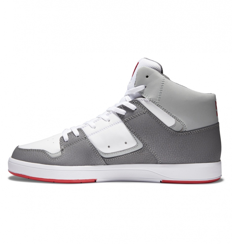 Basket DC DC Cure High-Top Shoes Blanche Grise Rouge Homme | TCW-4626395