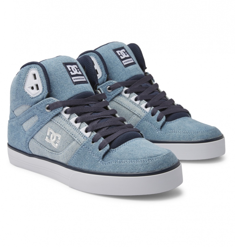 Basket DC Pure Cupsole High-Top Shoes Bleu Clair Homme | BNO-3002518