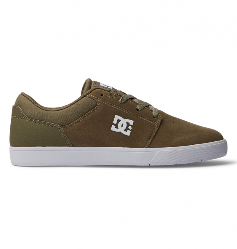 Basket DC Crisis 2 Shoes Vert Olive Blanche Homme | EEW-6971666