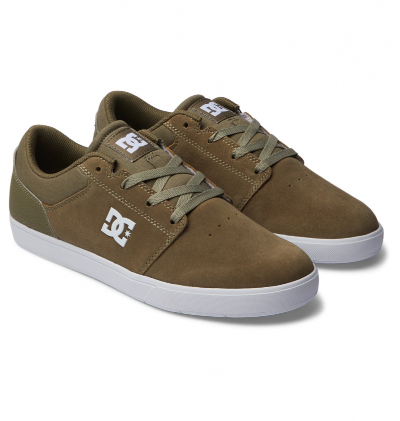 Basket DC Crisis 2 Shoes Vert Olive Blanche Homme | EEW-6971666