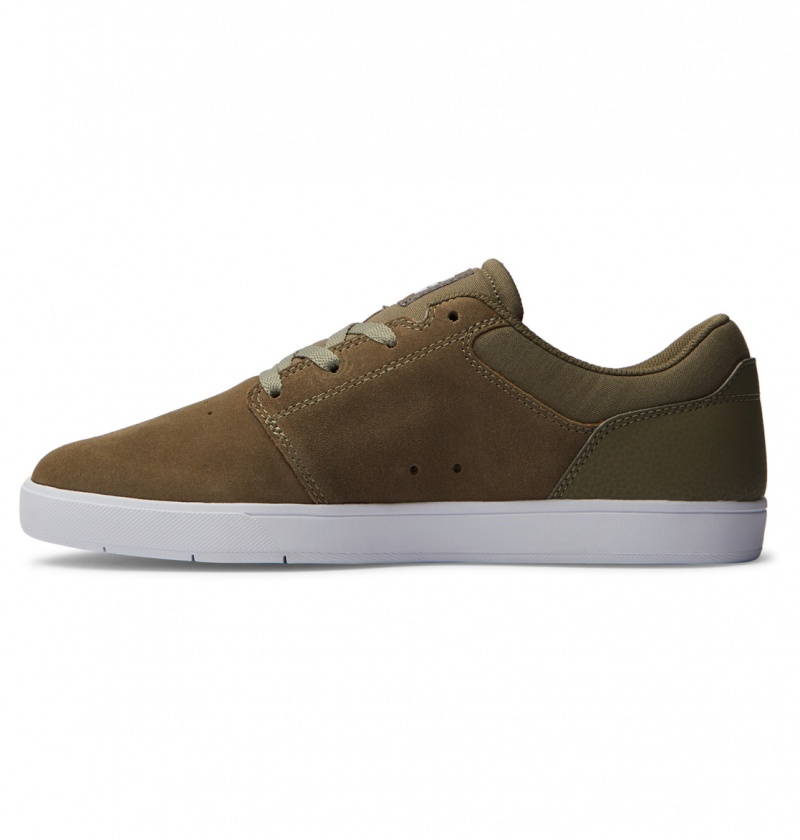 Basket DC Crisis 2 Shoes Vert Olive Blanche Homme | EEW-6971666