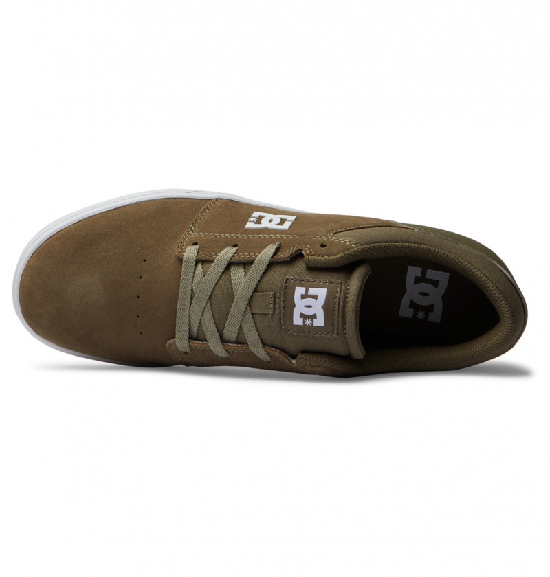 Basket DC Crisis 2 Shoes Vert Olive Blanche Homme | EEW-6971666