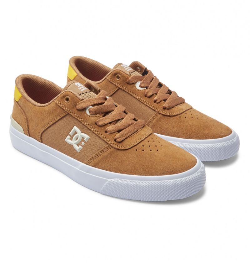 Chaussure Skate DC Teknic S Marron Jaune Homme | TIT-2272398