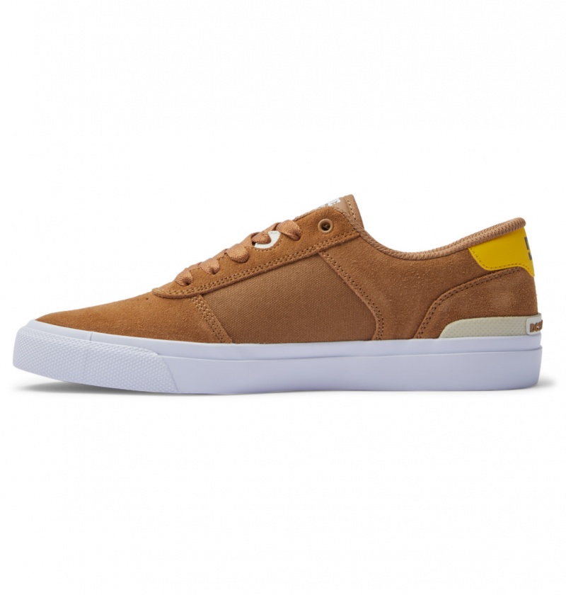 Chaussure Skate DC Teknic S Marron Jaune Homme | TIT-2272398