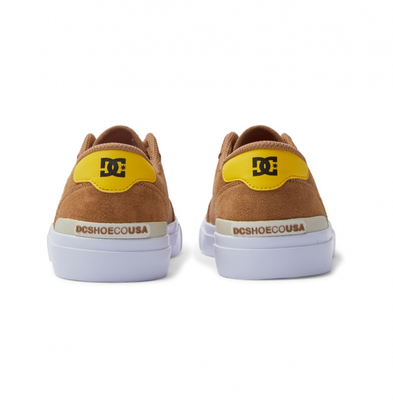 Chaussure Skate DC Teknic S Marron Jaune Homme | TIT-2272398