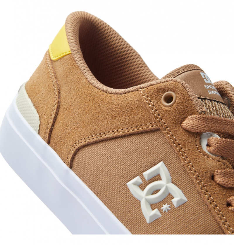 Chaussure Skate DC Teknic S Marron Jaune Homme | TIT-2272398