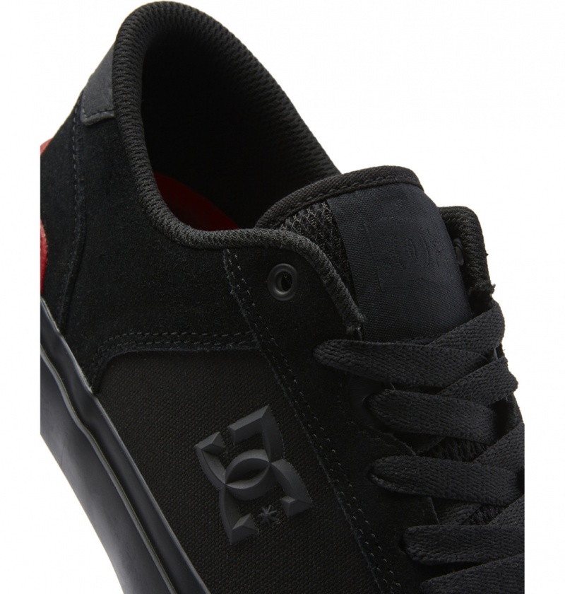 Chaussure Skate DC Teknic S Noir Noir Rouge Homme | QYW-2876679