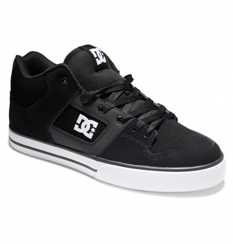 Basket DC Pure MID Mid-Top Shoes Noir Blanche Homme | WKN-6405220