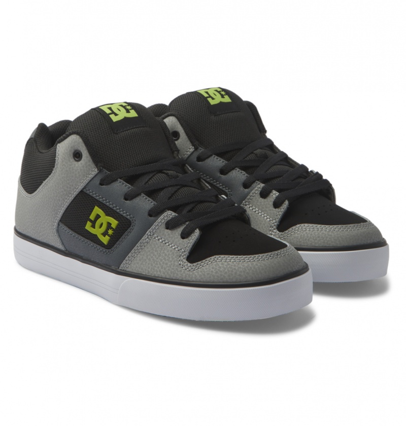 Basket DC Pure MID Mid-Top Shoes Noir Grise Vert Homme | WSY-9123772