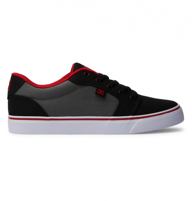 Basket DC Anvil Tela Shoes Noir Rouge Grise Homme | UIP-2911028