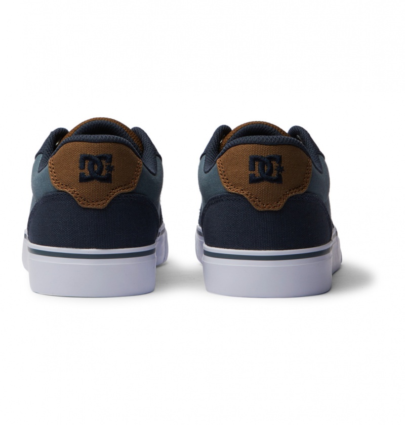 Basket DC Anvil Tela Shoes Bleu Marron Blanche Homme | MEP-4398479