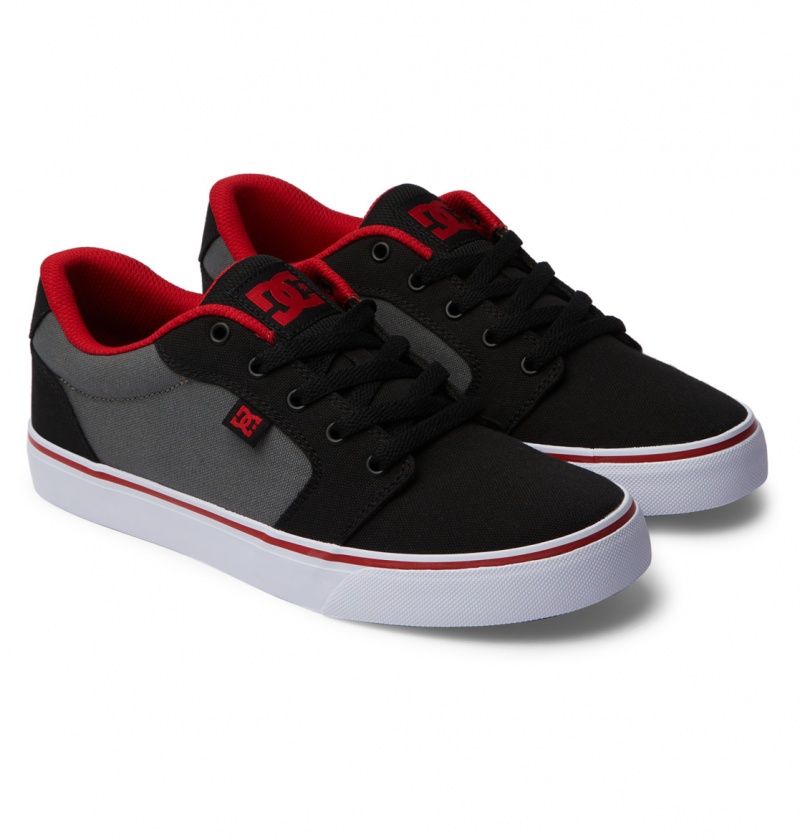 Basket DC Anvil Tela Shoes Noir Rouge Grise Homme | UIP-2911028