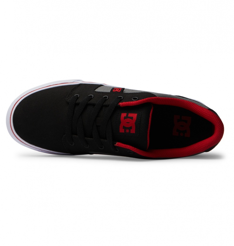 Basket DC Anvil Tela Shoes Noir Rouge Grise Homme | UIP-2911028