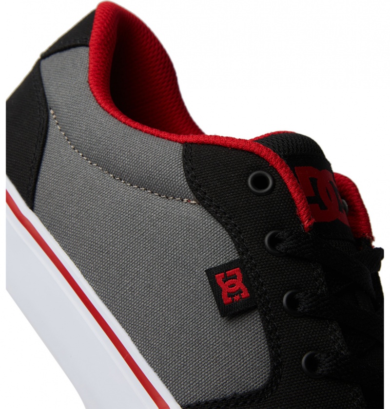 Basket DC Anvil Tela Shoes Noir Rouge Grise Homme | UIP-2911028