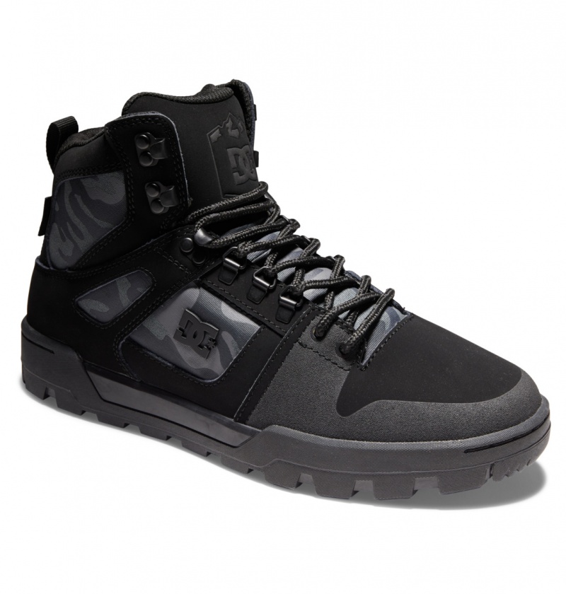 Botte Hiver DC Pure High-Top D'eau-Resistant Noir Grise Homme | HFW-8582537