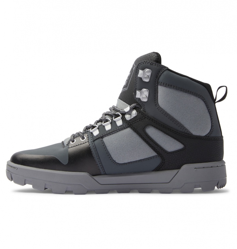 Botte Hiver DC Pure High-Top D'eau-Resistant Noir Grise Noir Homme | HHO-0787470