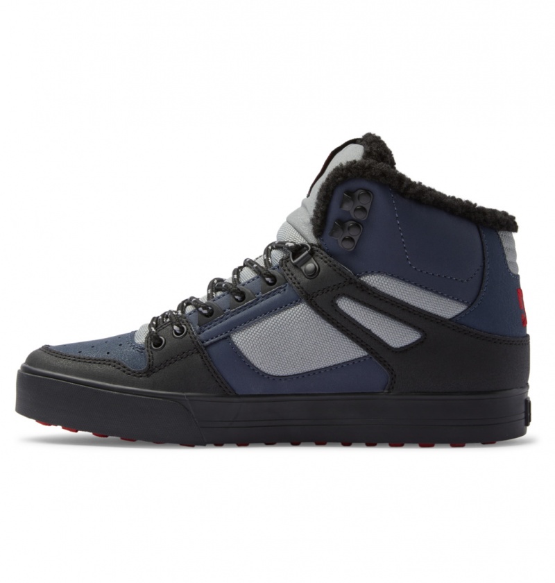 Basket DC Pure High-Top D'hiver Shoes Bleu Marine Noir Homme | WZX-1592201