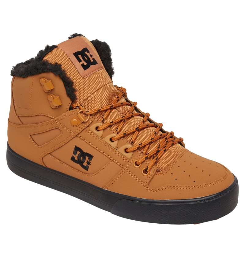 Basket DC Pure High-Top D'hiver Shoes Marron Noir Homme | RVO-8134892