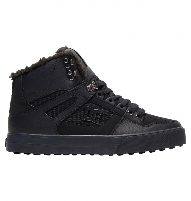 Basket DC Pure High-Top D'hiver Shoes Noir Noir Noir Homme | CQU-6482462