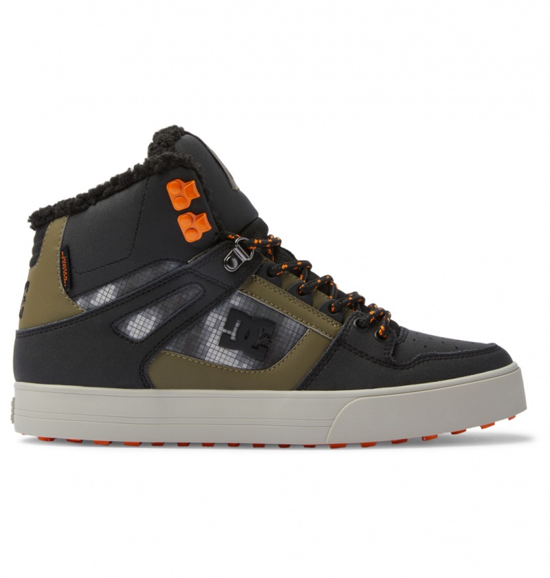 Basket DC Pure High-Top D'hiver Shoes Noir Vert Homme | HFH-3919830