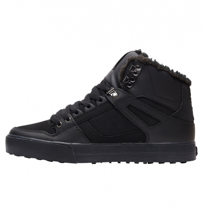 Basket DC Pure High-Top D'hiver Shoes Noir Noir Noir Homme | CQU-6482462