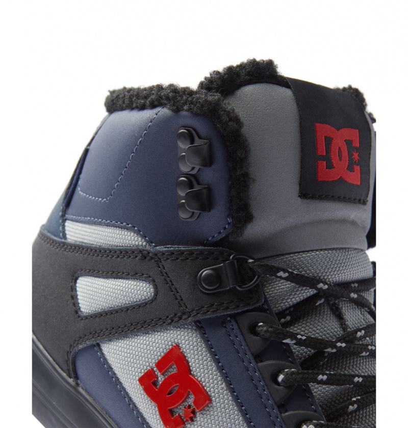 Basket DC Pure High-Top D'hiver Shoes Bleu Marine Noir Homme | WZX-1592201