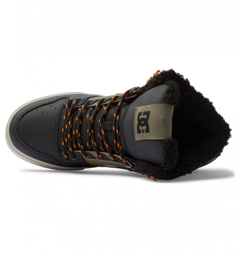 Basket DC Pure High-Top D'hiver Shoes Noir Vert Homme | HFH-3919830